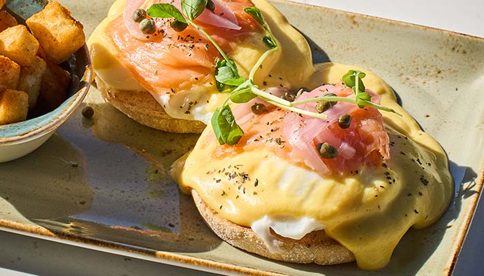 ERA Cafe in Waunakee, WI Eggs Benedict with smoked salmon—enjoy the Best Breakfast in Waunakee Wisconsin.